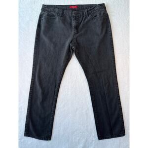 Guess Vintage Style Black Jeans Men Size 36x30 Straight Leg Zip Back Pockets